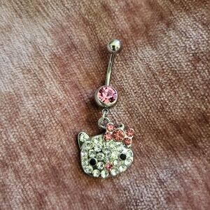 Hello Kitty Pink Gem Belly Ring